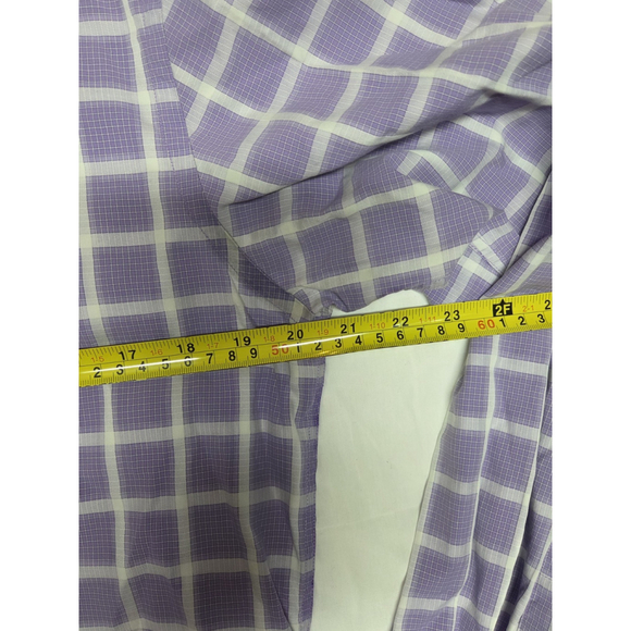 Bugatchi UOMO Shaped Fit Long Sleeve Men Shirt Purple Squared Medium Pre-Owned - Picture 8 of 8